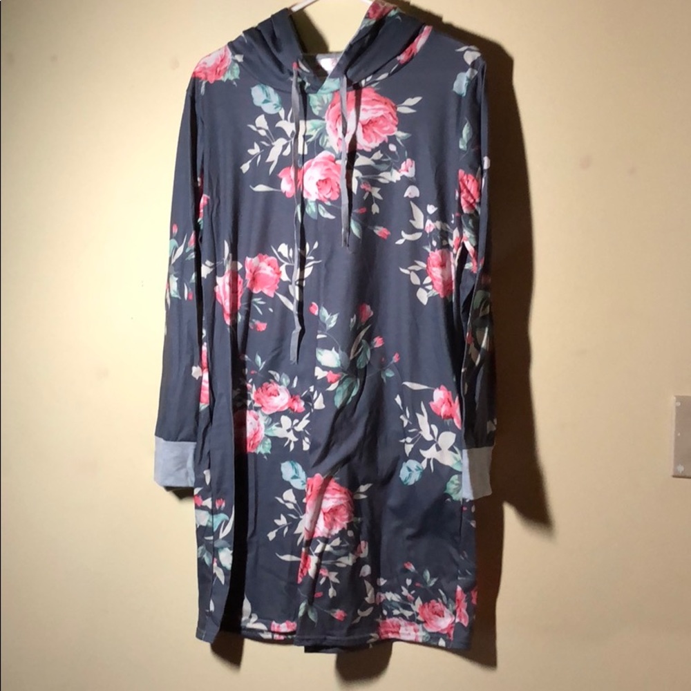 Floral hoodie dress